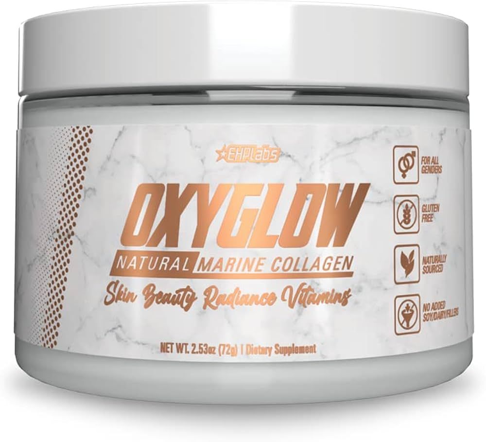 EHP Labs OxyGlow Natural Marine Collagen Powder - Hydrolyzed Marine Collagen Peptides Powder - Bo... | Amazon (US)