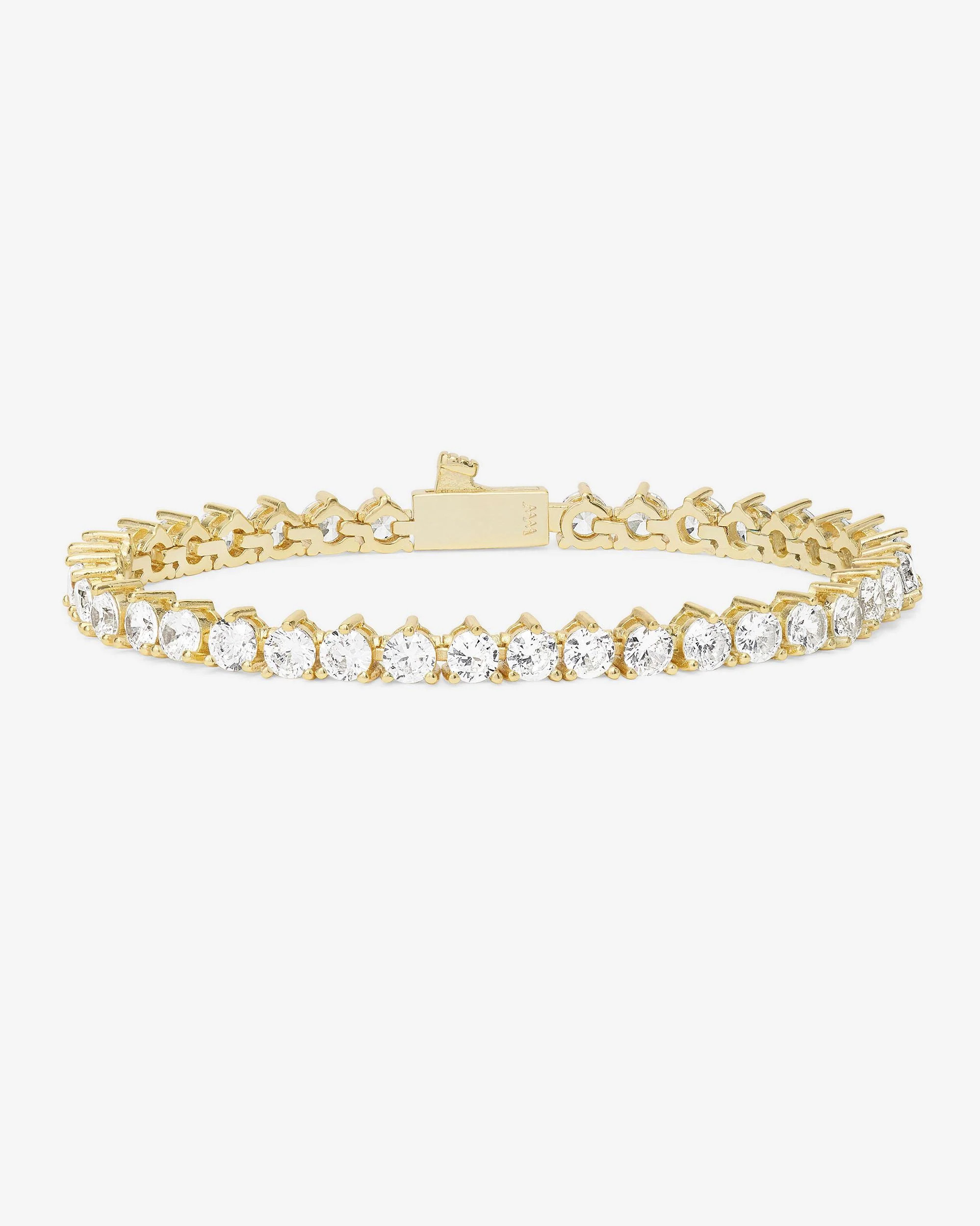 Not Your Basic Tennis Bracelet 4mm - Gold|White Diamondettes - 6.5 | Melinda Maria Jewelry