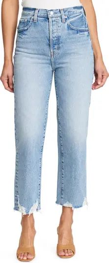 Cassie Super High Waist Crop Straight Leg Jeans | Nordstrom