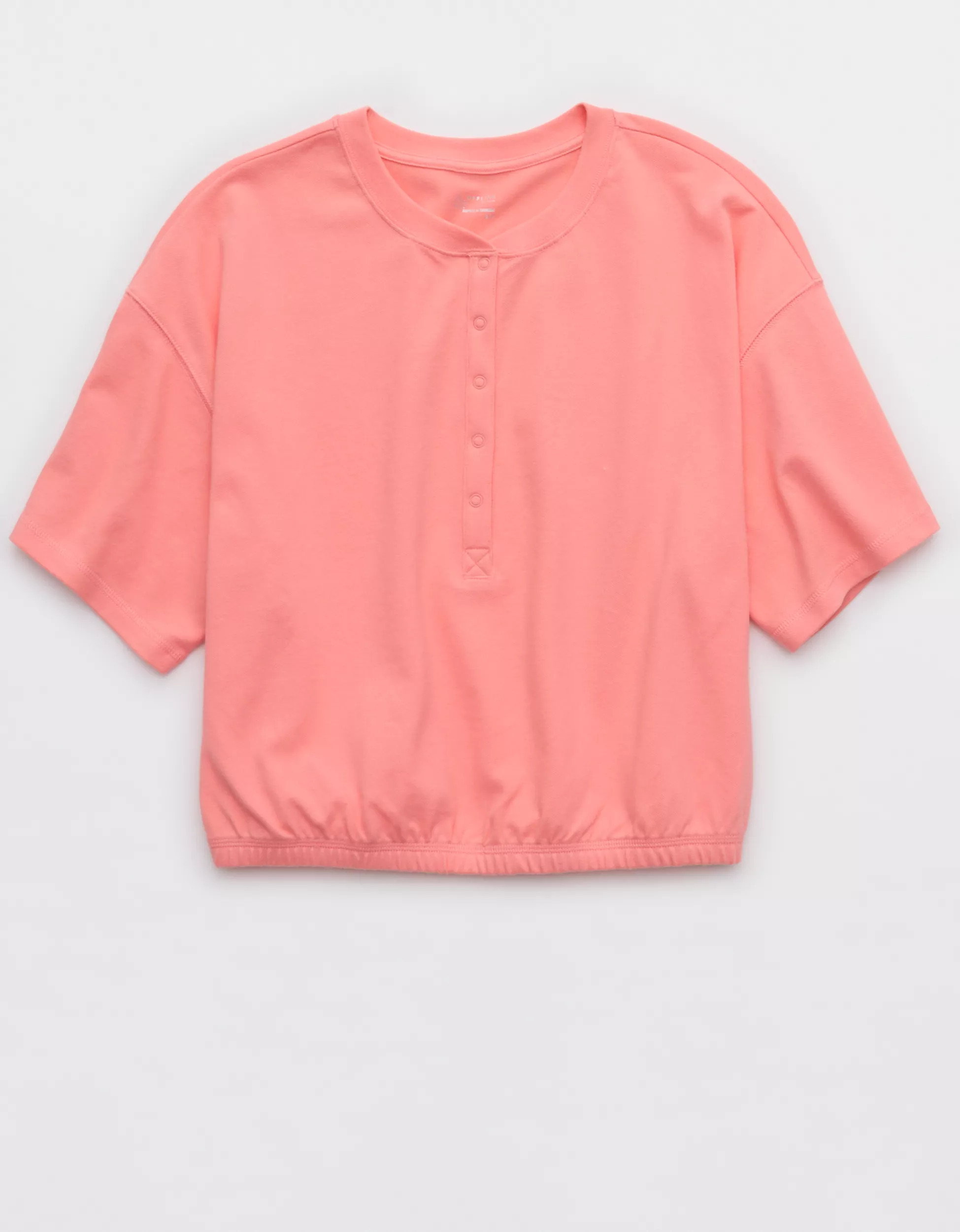 OFFLINE By Aerie Pique Henley Short Sleeve T-Shirt | Aerie