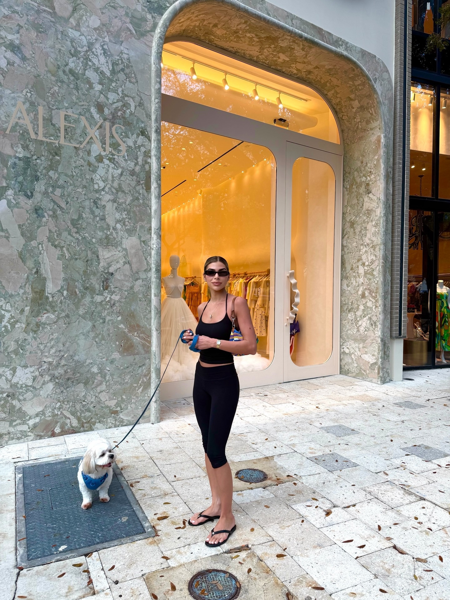 Flow state🌞💙 obsessed with capris! This set comes in 3 colors. Chanel sandals and Miu Miu pouch can be sourced via dm on Insta!🩷 #ootd #aritzia #chanel #miumiu #saintlaurent #ysl #summer #miami #florida 

#LTKootd