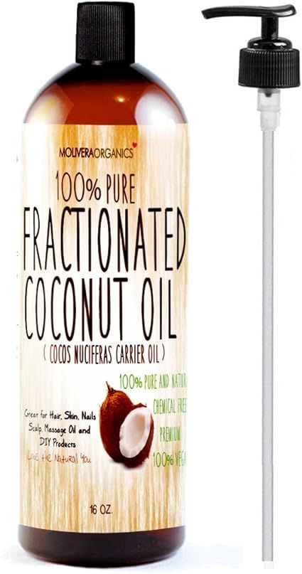 Molivera Organics Fractionated Coconut Oil 16 oz. Premium Grade A, 100% Pure MCT Coconut Oil for ... | Amazon (US)