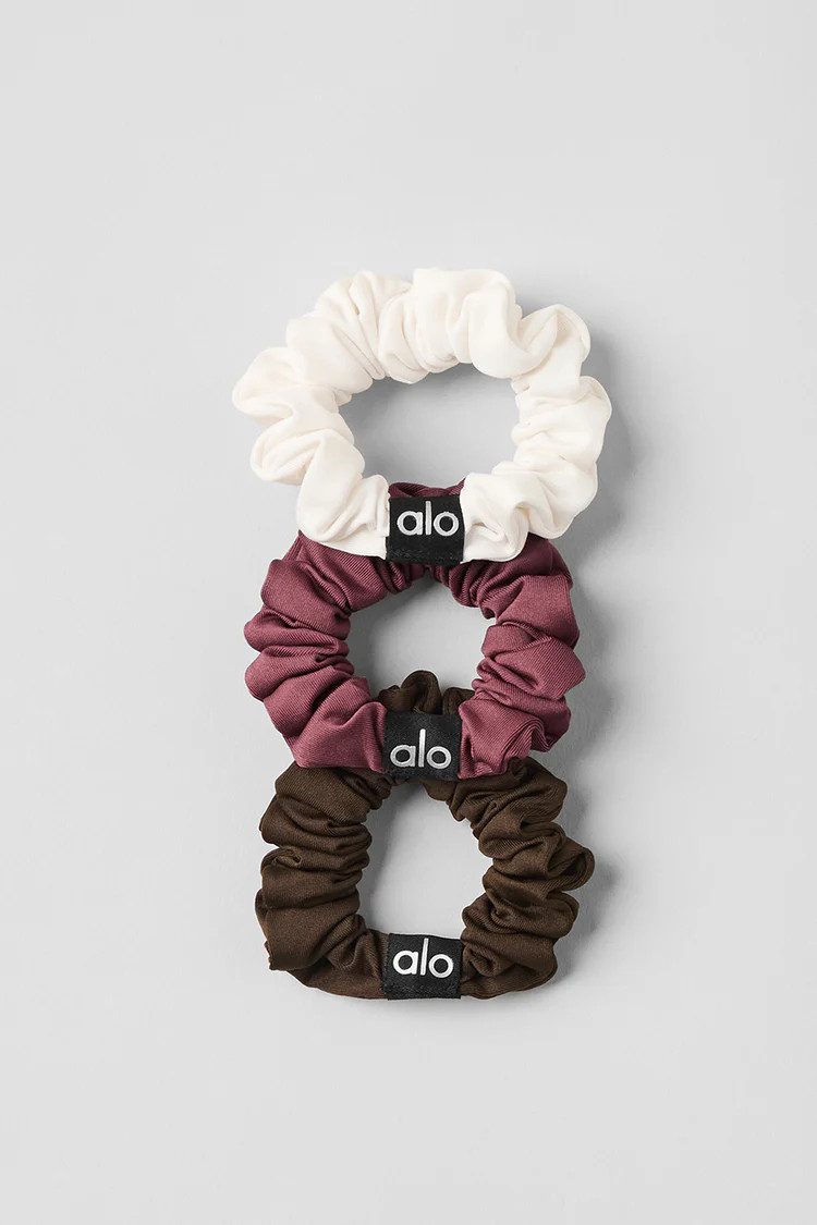 Fresh Mini Scrunchie 3-Pack - Burgundy Truffle/Espresso/Ivory | Alo Yoga (US)