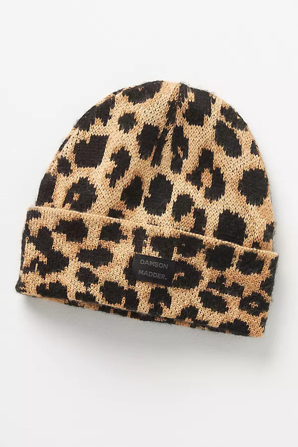 Damson Madder Leopard Knit Beanie | Anthropologie (US)