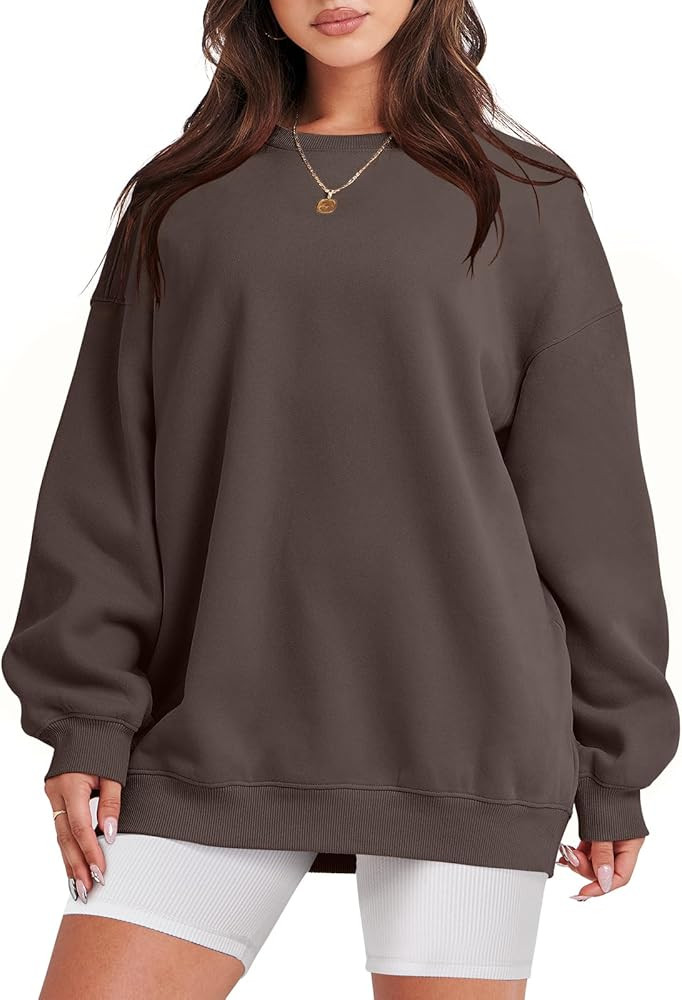 ANRABESS Women Oversized Sweatshirts Hoodies Fleece Crewneck Pullover Top Casual Fall Outfits Pre... | Amazon (US)