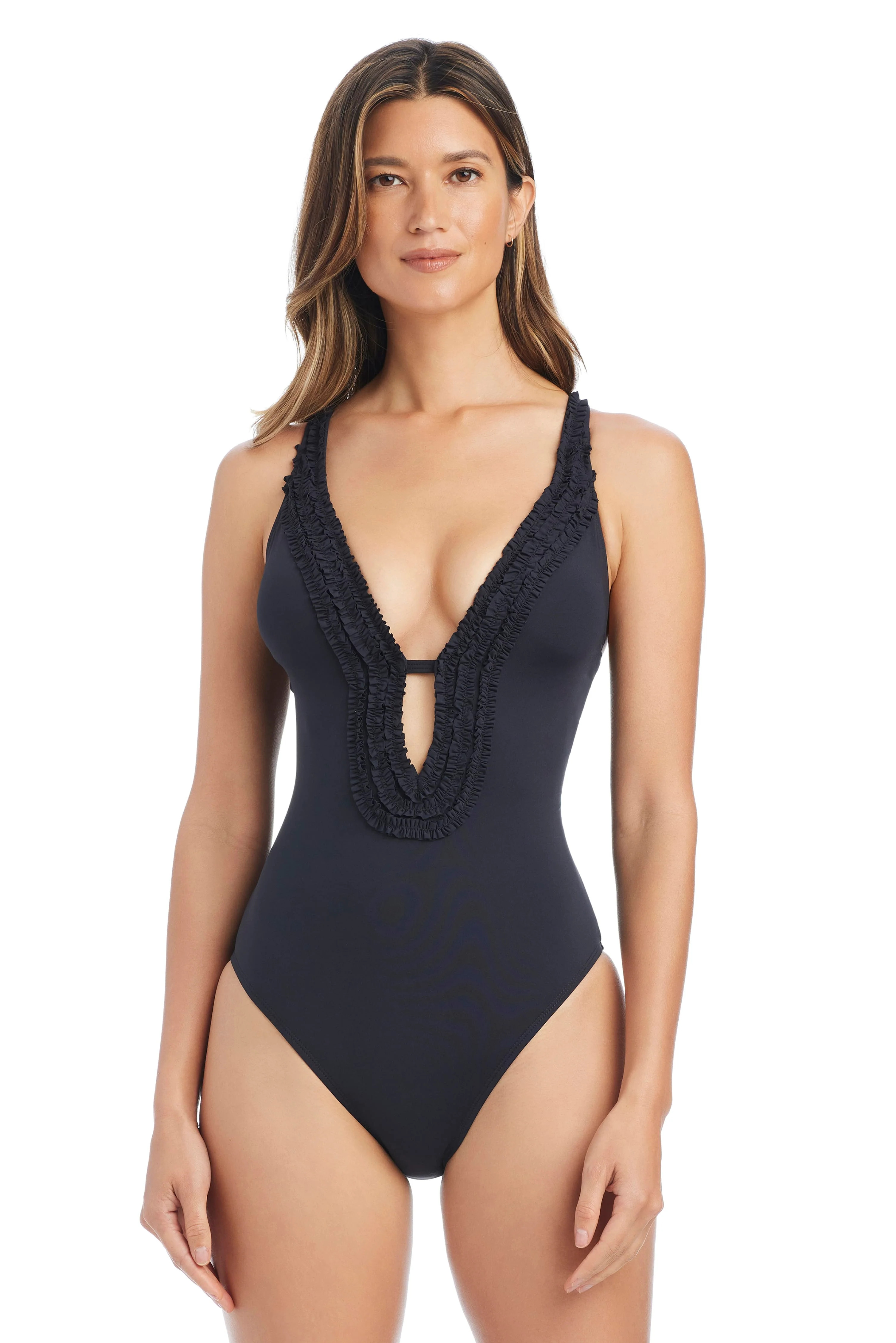 Rufflicious Keyhole One-Piece Swimsuit | Bleu Rod Beattie