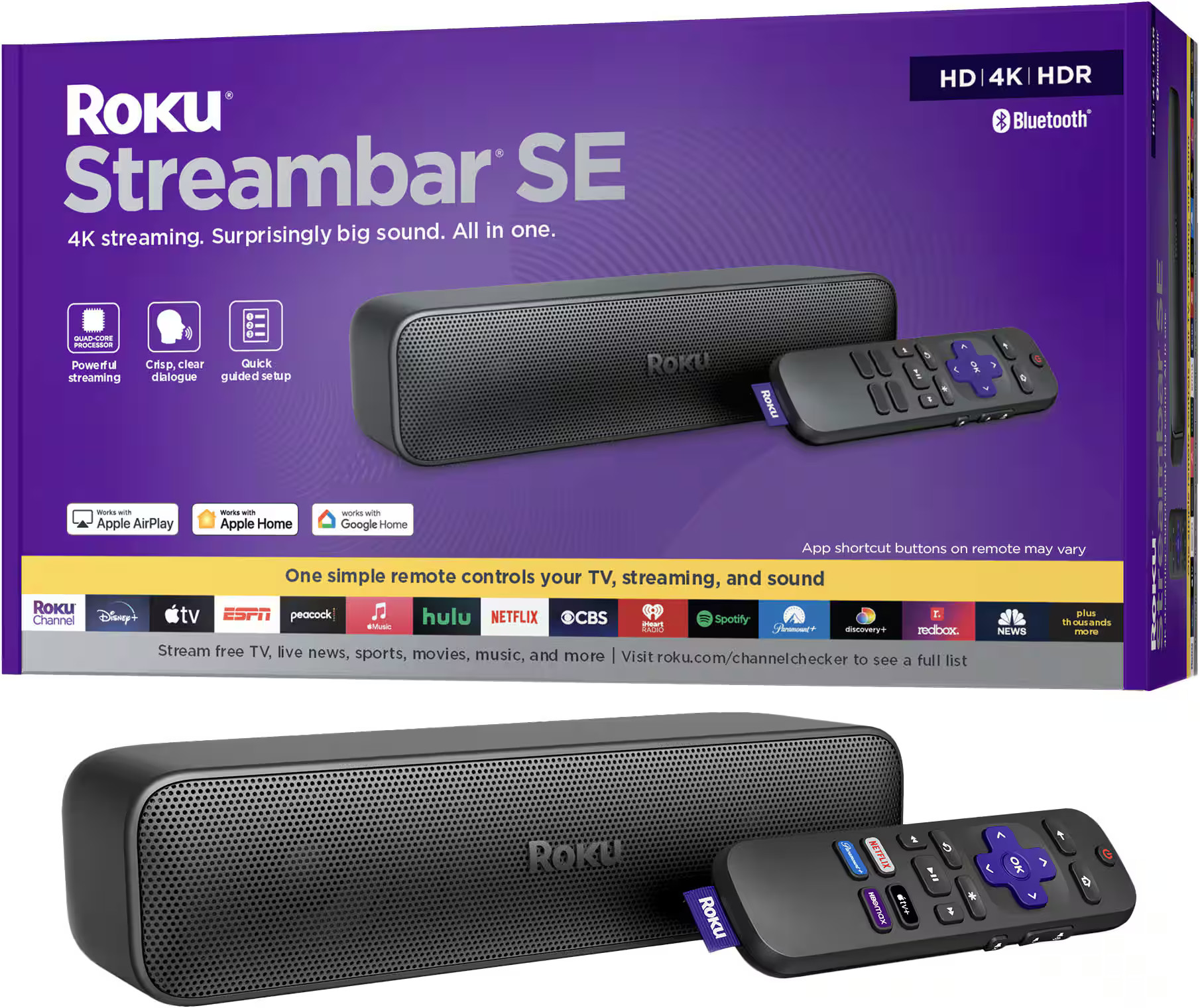 Roku Streambar SE | 2-in-1 TV Soundbar with Built-in Streaming, Premium Speakers, & Enhanced Spee... | Best Buy U.S.