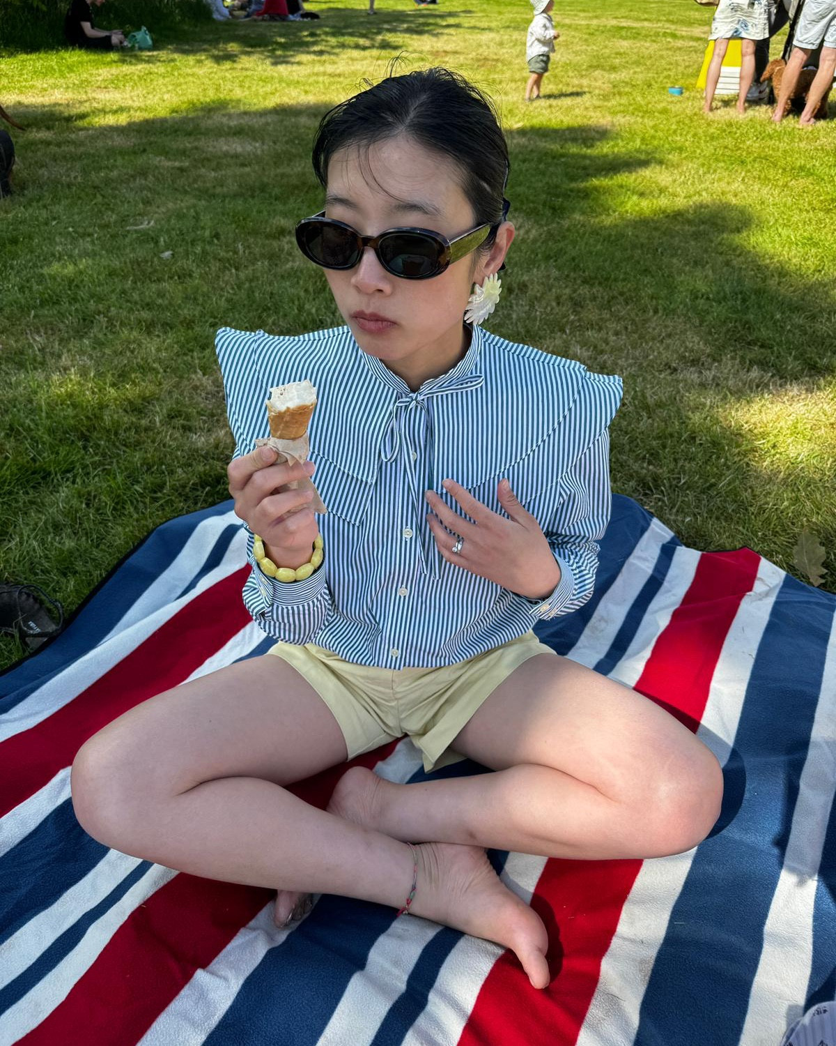 Damson madder, Ganni, Reserved, Sezane, Asos, Bimba y lola, Melissa, summer outfit, holiday outfit, pinstripe shirt, peter pants collar shirt, linen shorts, yellow shorts, jelly shoes, summer outfits, holiday outfits 

#LTKsummer #LTKeurope #LTKstyletip