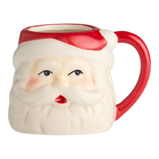 Jolly Santa Hand Painted Figural Ceramic Espresso Mug Set of 2 by World Market | World Market