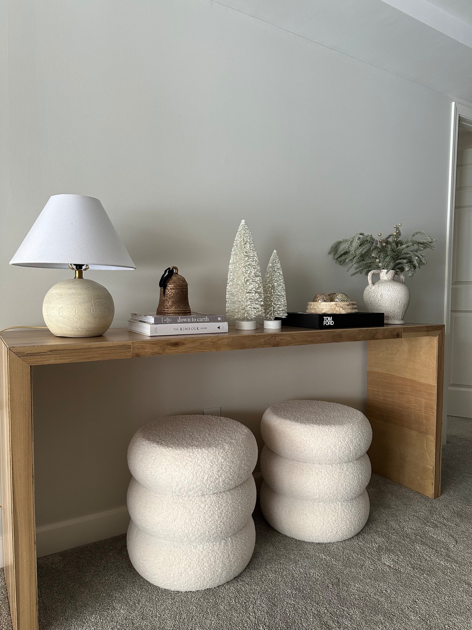 Winter console table decor ✨

console table styling, boucle ottomans, table lamp, neutral decor, organic modern, cozy decor, home inspo, interior decor, home interiors

#LTKHome #LTKSeasonal