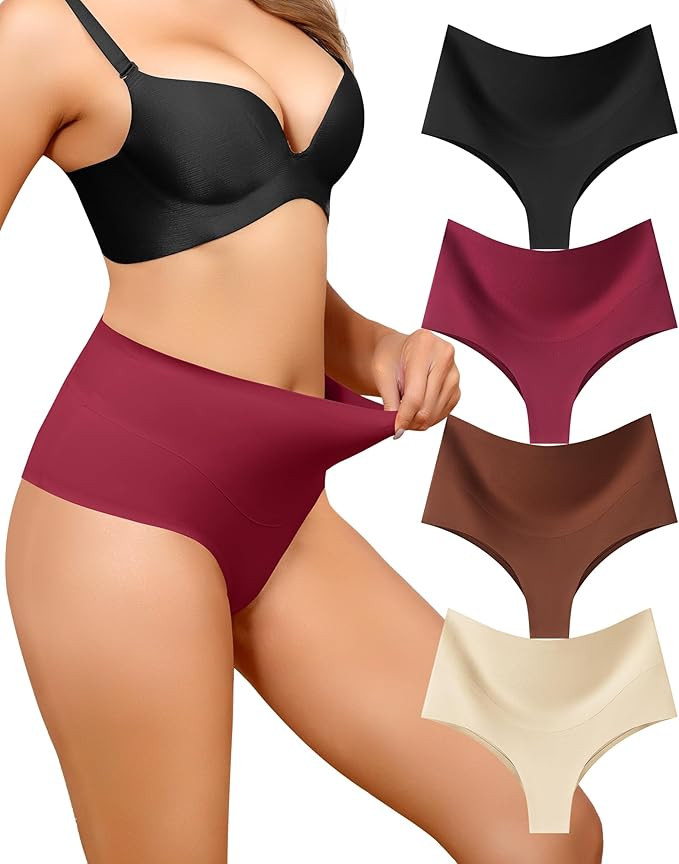 LEVAO High-Waist Thong Shapewear for Women – Tummy Control Seamless Brazilian Panties, No Show,... | Amazon (US)
