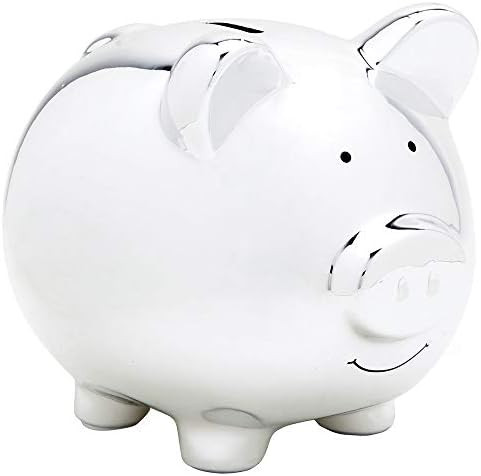 Pearhead Silver Piggy Bank, Gender-Neutral Nursery Decor | Amazon (US)
