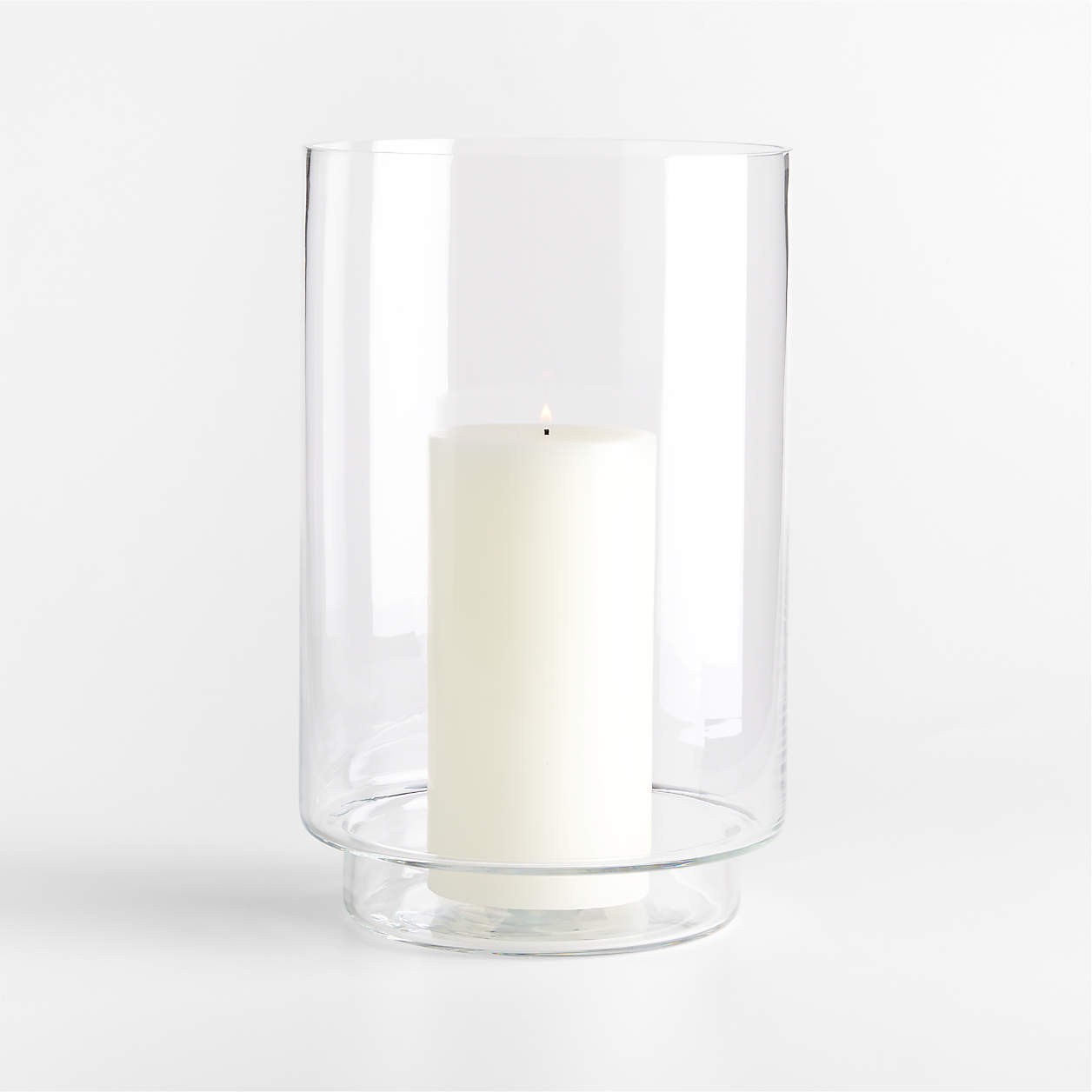 Taylor Clear Glass Hurricane Candle Holder, Small 6" | Crate & Barrel | Crate & Barrel