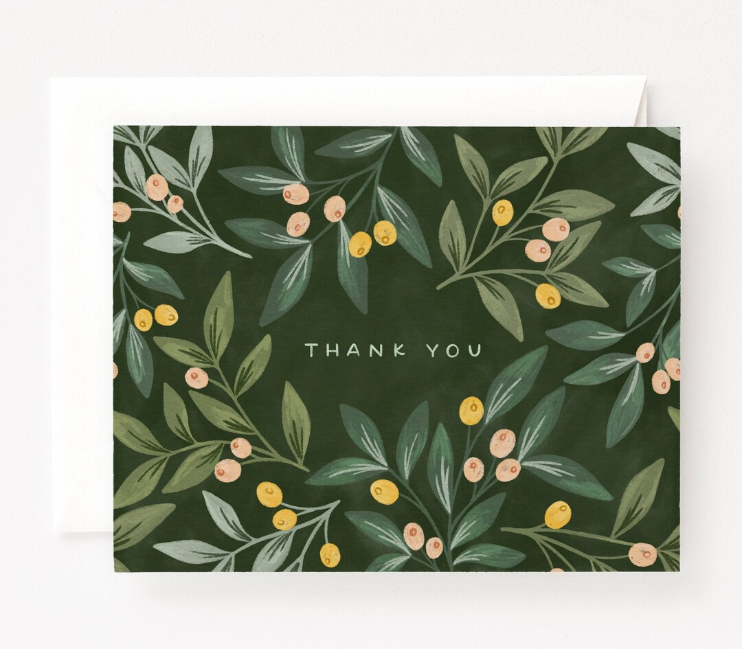 Orchard Thank You Cards : Set of 8 Card or Single Orchard Thank You Card Set with Illustrated Flo... | Etsy (US)