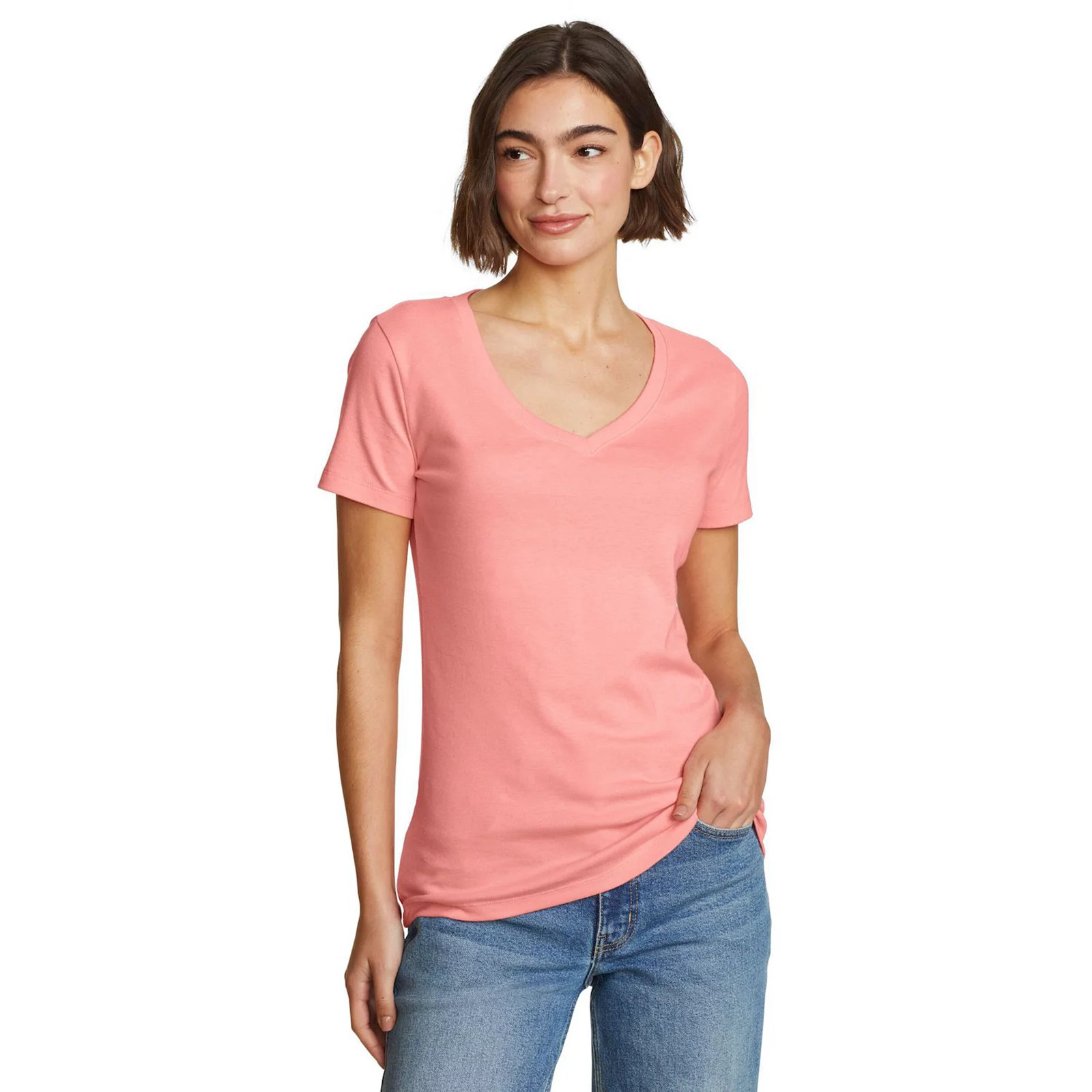 Women's Eddie Bauer Favorite Solid Tee, Size: Small, Pink Pink | Kohl's