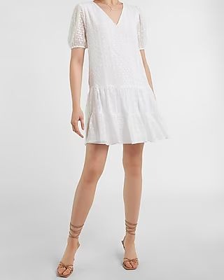 Eyelet Lace Tiered Trapeze Dress | Express
