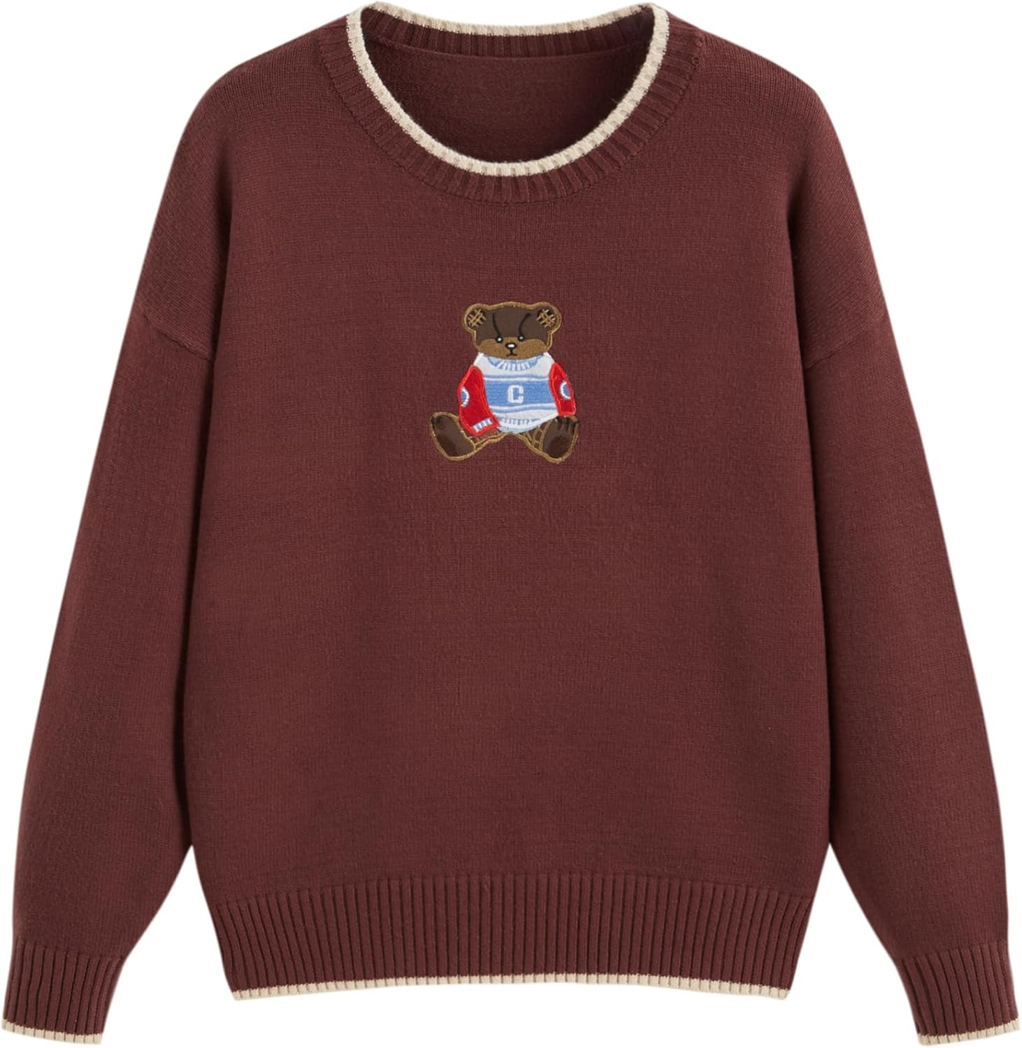 CIDER Women's Fall Sweaters Long Sleeve Bear Graphic Cute Sweaters | Amazon (US)