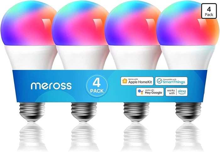 meross Smart RGBWW WiFi LED Bulbs, Apple HomeKit Compatible, 60W Equivalent, 900 Lumens, Multicol... | Amazon (US)
