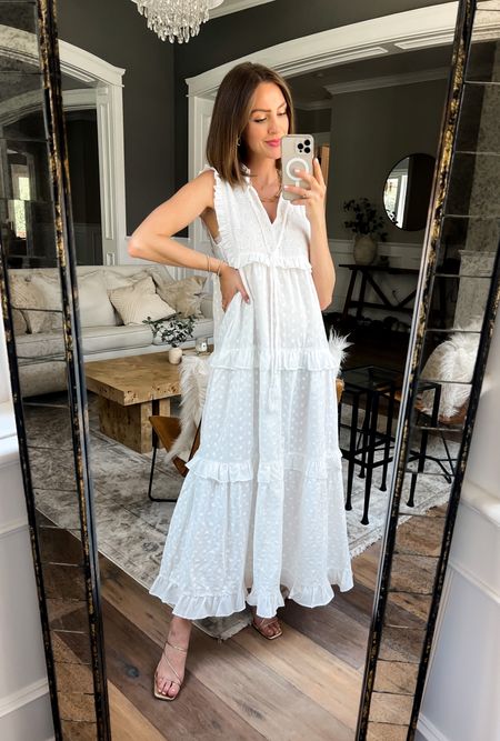 White maxi dress // bride // baby shower // Summer dress // tiered dress // 4th of July // 4th of July outfits 

#LTKunder100 #LTKFind #LTKbump