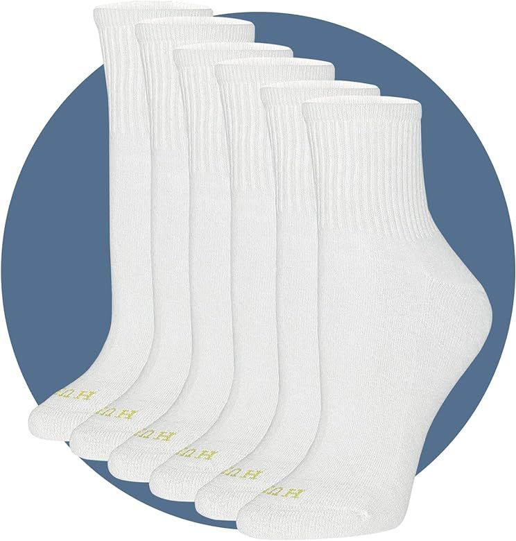 Women's Cotton Mini Crew Socks - Size 6-10 - Ladies Athletic Cushioned Workout Socks | Amazon (US)