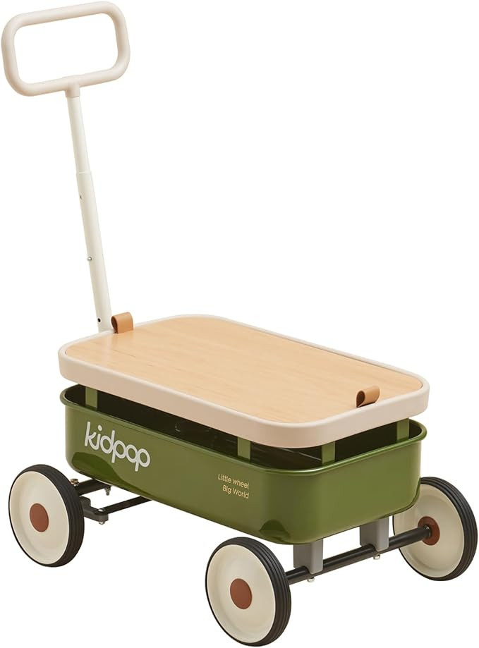 kidpop PULA-Wild 3-in-1 Kids' Pull-Along Wagon Toddlers Push Walker for 2.5-8, Removable Wooden C... | Amazon (US)