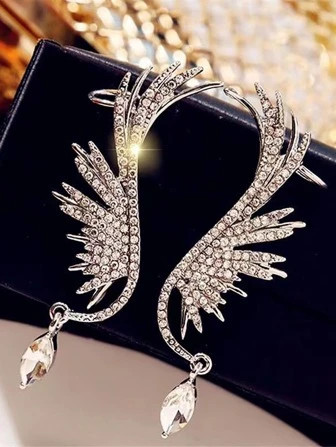 Rhinestone Wing Decor Earrings | SHEIN
