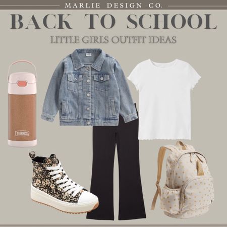 Back to school outfit ideas for girls | back to school clothes for girls | rose gold water bottle | gold backpack | high top sneakers | rose gold water bottle | denim jacket for kids | basic white tee for girls | Target | Walmart | Amazon | gap kids | art class | thermos 

#LTKBacktoSchool #LTKkids #LTKunder50
