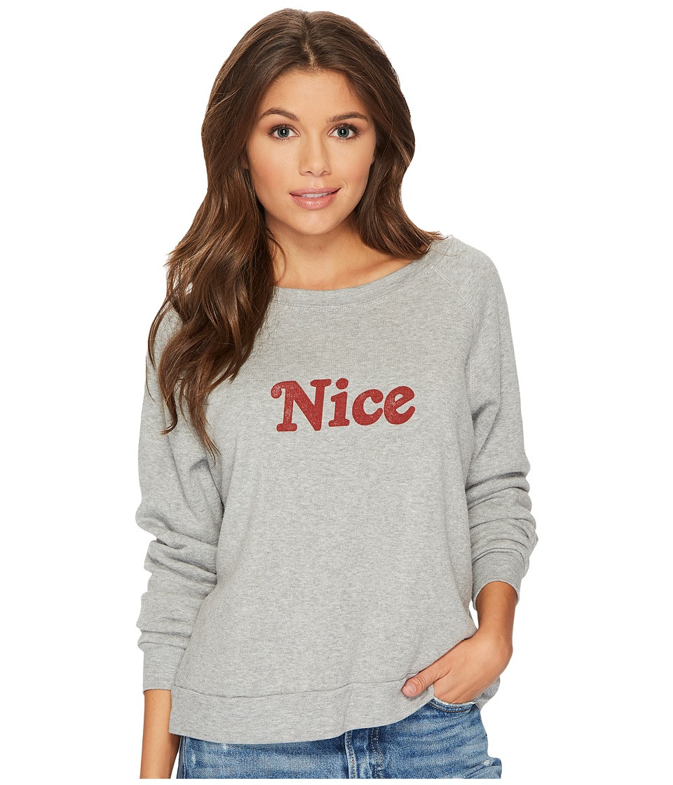 Project Social T - Naughty or Nice Reversible Sweatshirt (Heather Grey) Women's Sweatshirt | Zappos