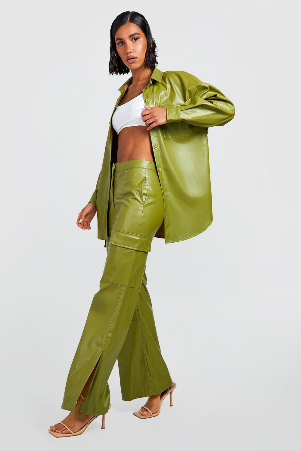 Faux Leather Oversized Shacket | Boohoo.com (US & CA)