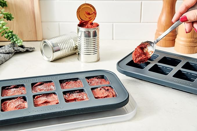 Souper Cubes 2 Tbsp Silicone Freezer Tray With Lid - Easy Meal Prep Container and Kitchen Storage... | Amazon (US)