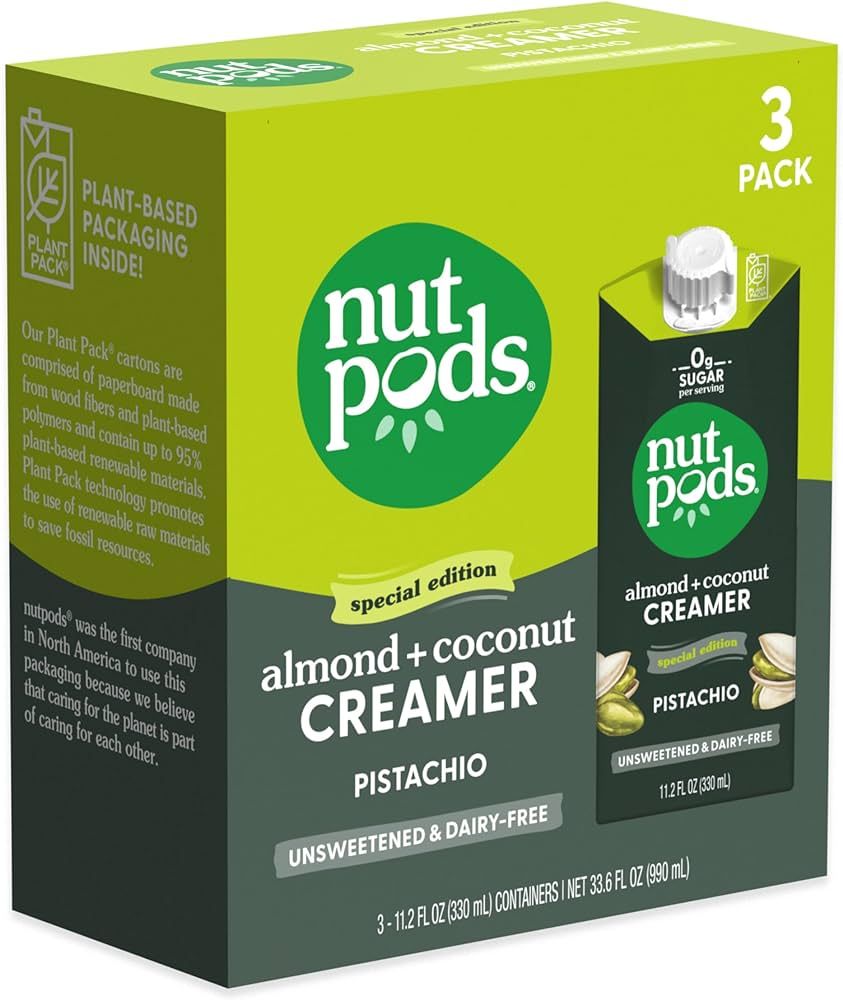 nutpods Pistachio Unsweetened Dairy-Free Creamer, Made from Almonds and Coconuts, Whole30, Keto, ... | Amazon (US)