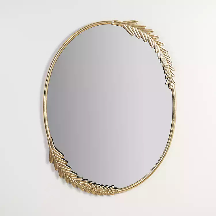 Gold Finish Oval Wreath Mirror | Kirkland's Home