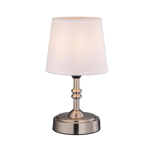 O’Bright Seraph Mini – Cordless LED Table Lamp with Dimmer, Built-in Rechargeable Battery, 3-Level Brightness, Patio Table Lamp, Bedside Night Lamp, Ambient Light for Restaurant, Brushed Nickel | Amazon (US)