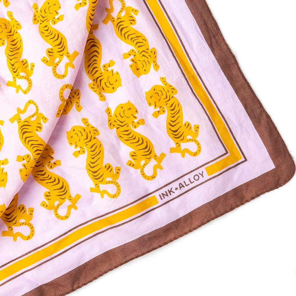 Olivia Square Scarf Tiger Print | INK+ALLOY