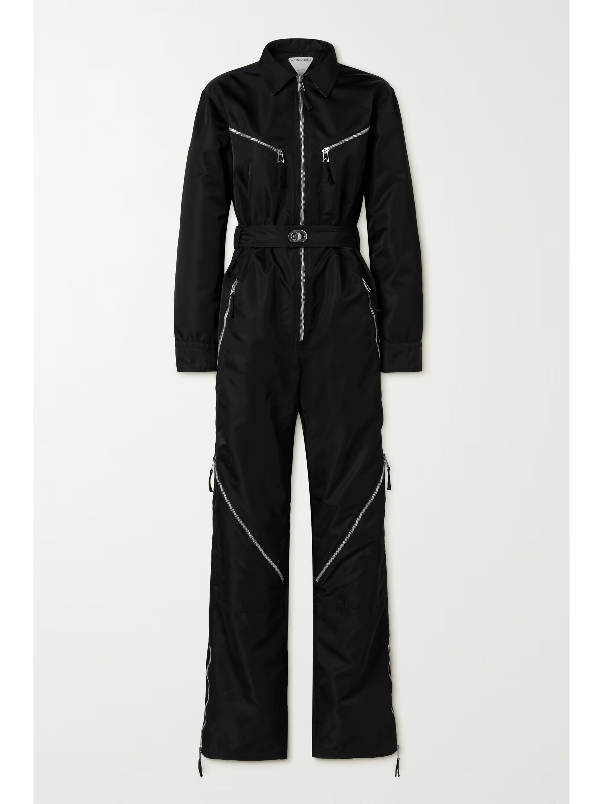 Black Zip-detailed shell jumpsuit | BOTTEGA VENETA | NET-A-PORTER | NET-A-PORTER (UK & EU)