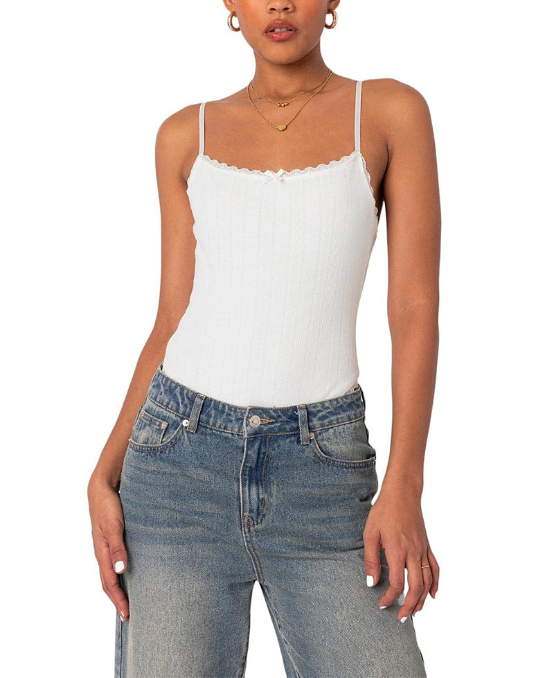 Edikted Krysten Lacey Pointelle Bodysuit Top | Bloomingdale's (US)