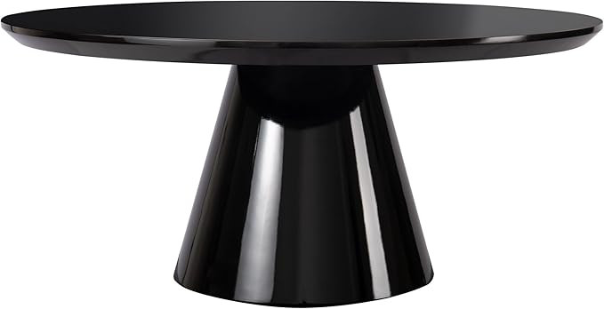 35" Black Wood Round Pedestal Coffee Table | Amazon (US)