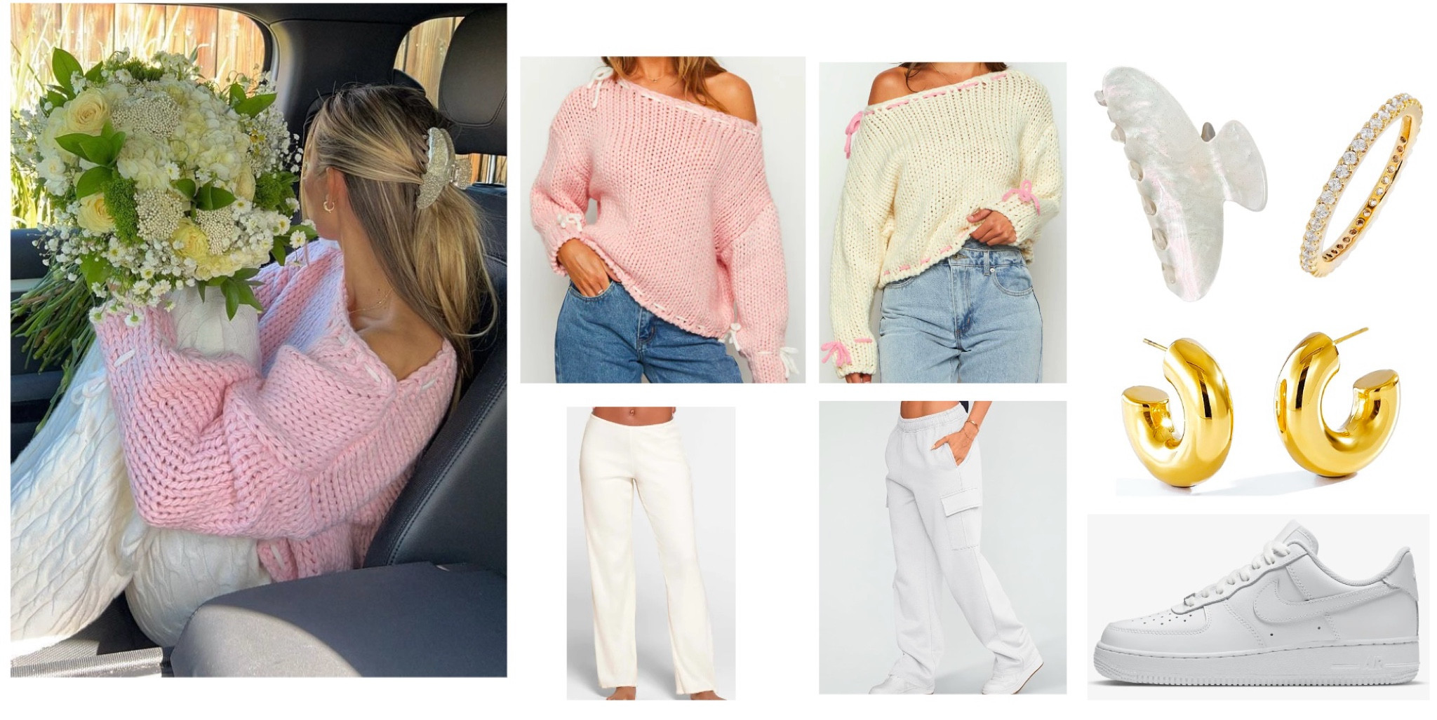 Pretty spring colored cardigans paired with cozy white sweatpants. Accessorize with claw clip + gold jewelry! 

#LTKstyletip #LTKSeasonal #LTKfindsunder100