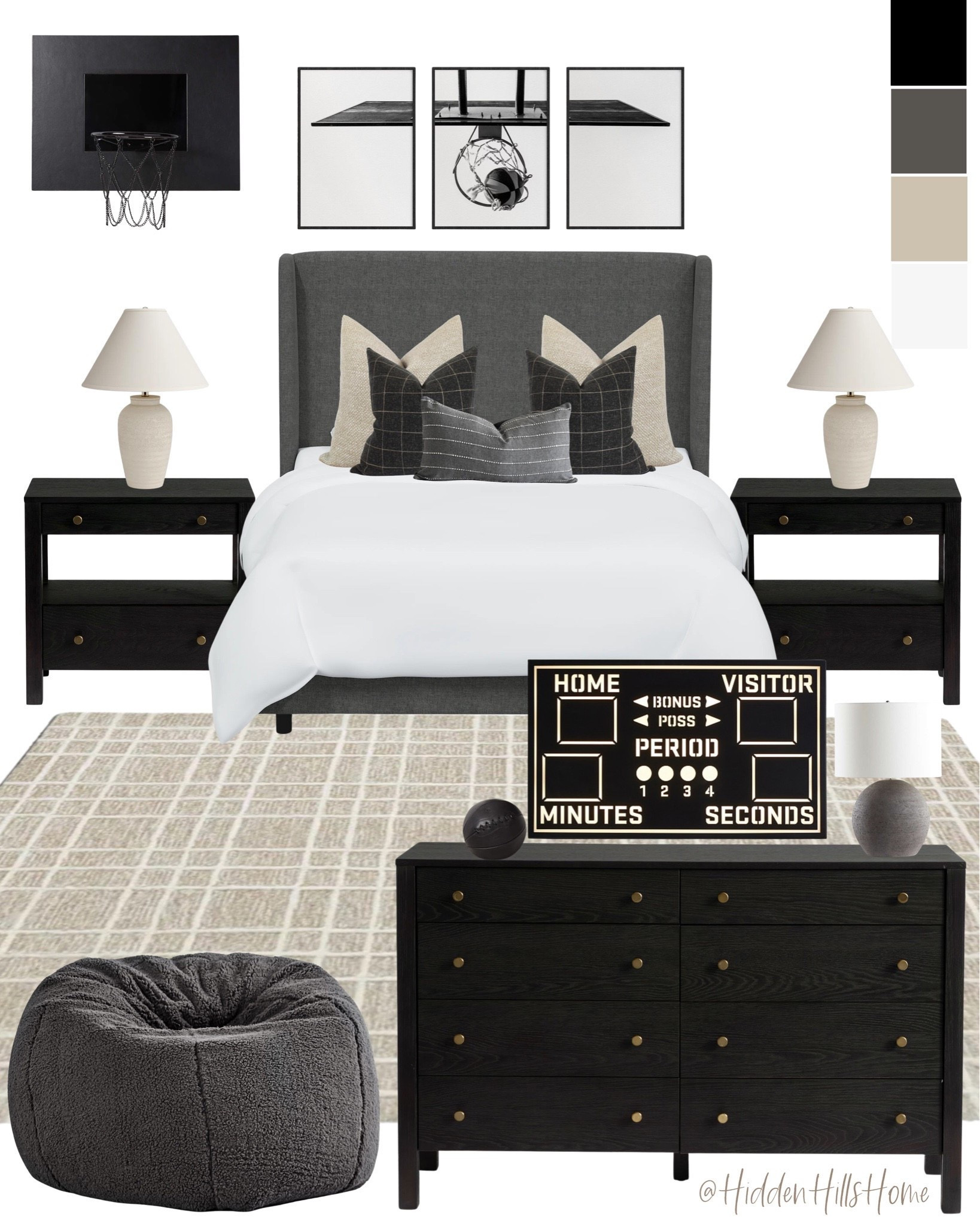 Modern classic teen boys bedroom mood board, boys bedroom design inspiration, teen boys basketball bedroom mood board #teen #boy

#LTKHome #LTKSaleAlert #LTKKids