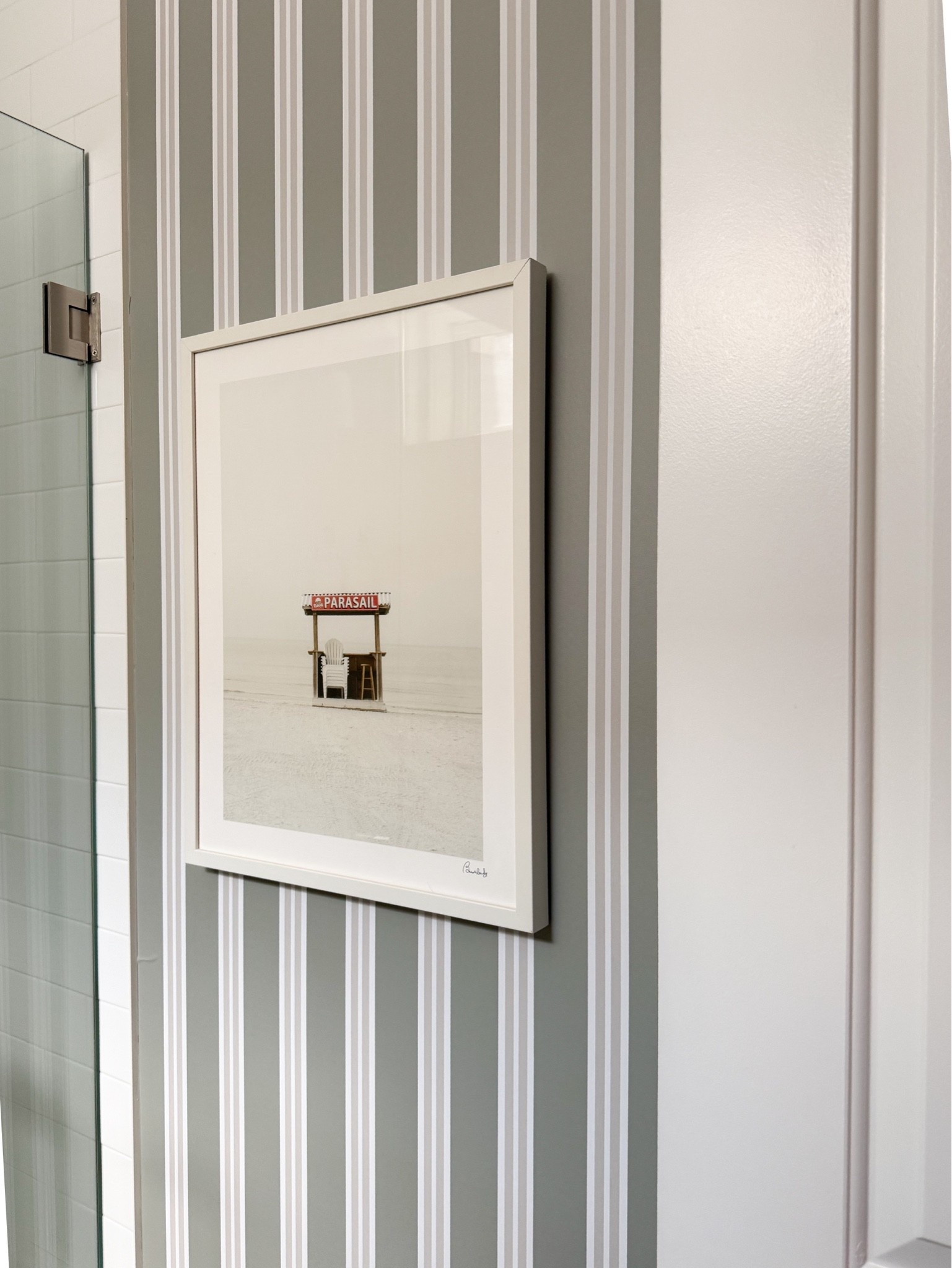 This striped wallpaper and framed artwork create such a beautiful moment in this bathroom. The simple coastal-inspired print adds personality while the vertical stripes make the space feel classic, clean, and elevated.

striped wallpaper, bathroom wall decor, coastal bathroom decor, bathroom artwork, powder room inspiration, small bathroom ideas, framed wall art, classic home design, neutral bathroom decor, timeless interiors, bathroom makeover, girlonthehudson

#LTKSeasonal #LTKHome #LTKdayinmylife