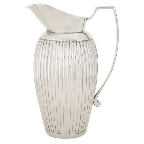 Nickel Ribbed Pitcher, Silver | One Kings Lane