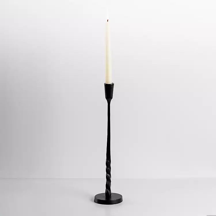Black Metal Twisted Taper Candle Holder, 15 in. | Kirkland's Home