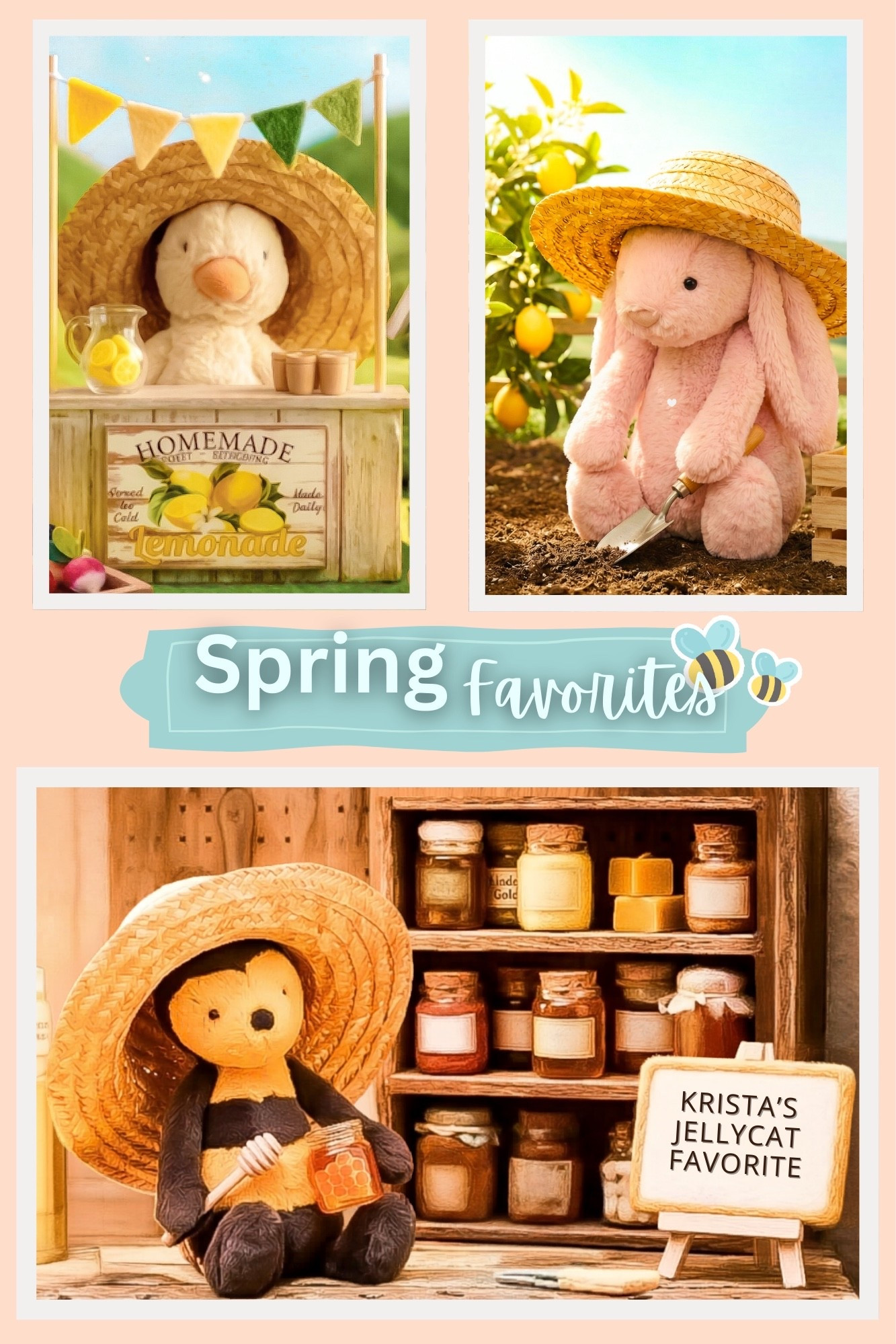 Spring Jellycat favorites are finally here! 🌸🐰 These ultra-soft Jellycat plush toys are perfect for Easter baskets, baby gifts, and cozy cuddles. The Jellycat bunnies, lambs, and seasonal plushies are some of the most popular stuffed animals every spring, and they sell out very quickly. If you’re planning Easter baskets or looking for a special plush gift, now is the time to grab them before they disappear. I linked all of my favorite Jellycat spring plush, Easter Jellycats, and bestselling stuffed animals so you can shop them easily. These are some of the softest and most loved plush toys for kids and collectors, and they never stay in stock long! @ltk 


#LTKSpringSale #LTKKids #LTKSeasonal