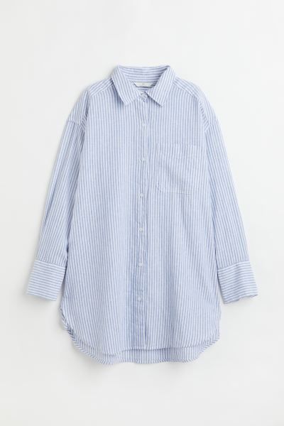 Oversized linen-blend shirt | H&M (UK, MY, IN, SG, PH, TW, HK)