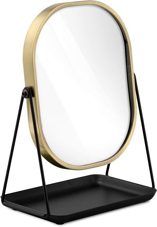 Navaris Magnifying Table Top Mirror - Double-Sided 1x/3x Magnification Vanity Makeup Mirror with ... | Amazon (US)