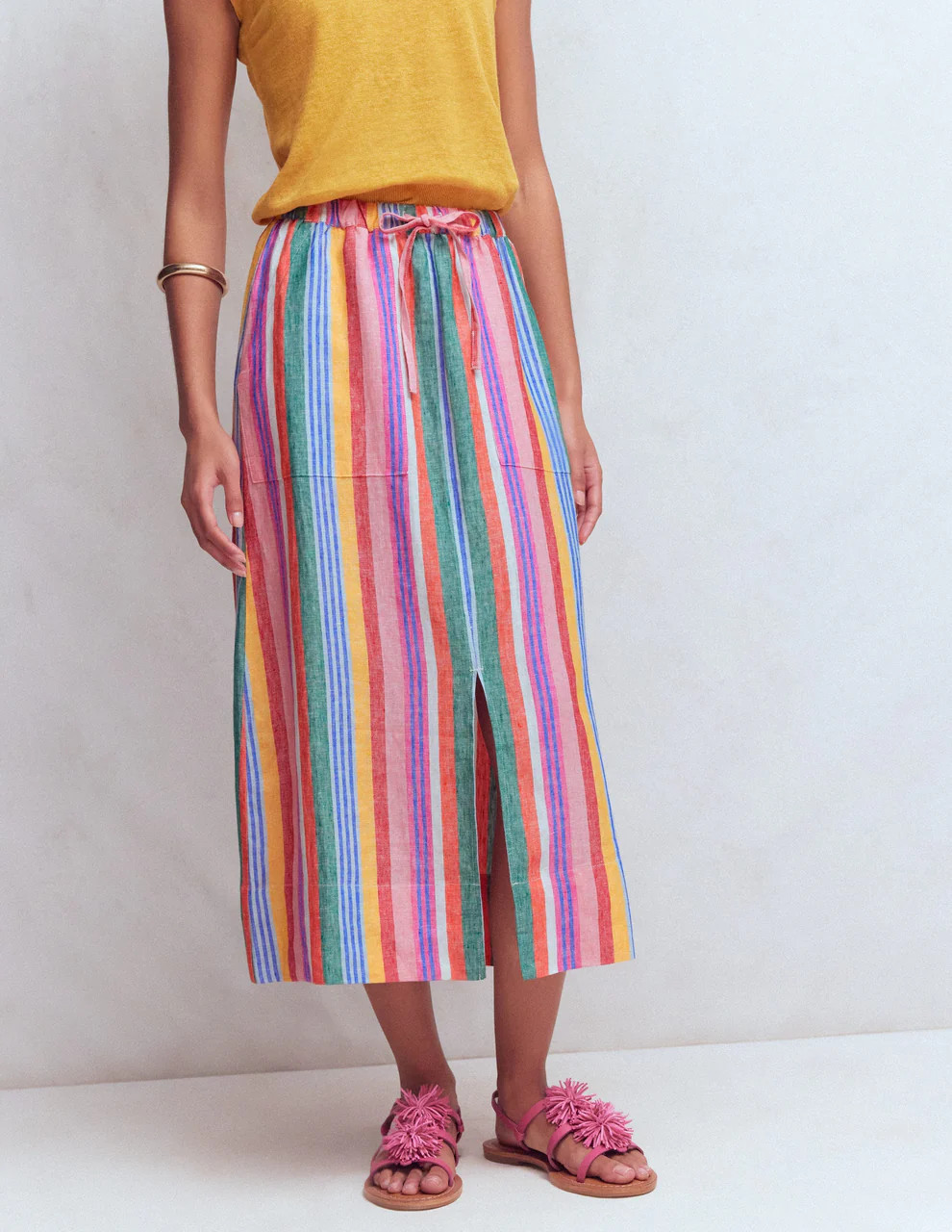 Layla Linen Skirt-Multi Stripe | Boden (US)