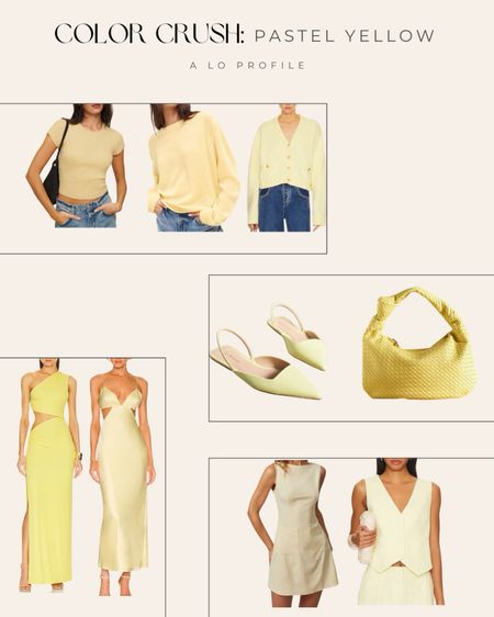 Trending for spring: YELLOW ☀️🌻🐥🍋 Such a happy color. 

Yellow, yellow shoes, yellow bag, yellow dress, yellow top, color crush, spring, spring trends