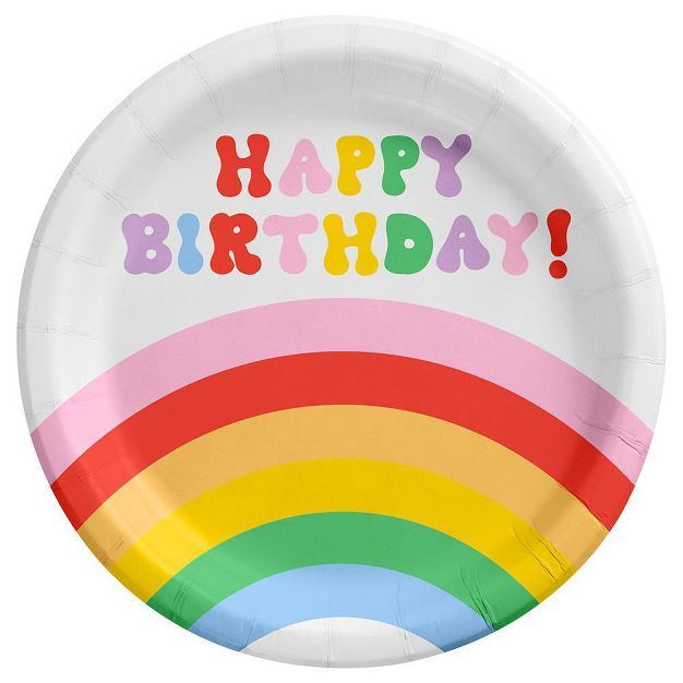 10ct Rainbow Confetti Dinner Paper Plates - Spritz™ | Target