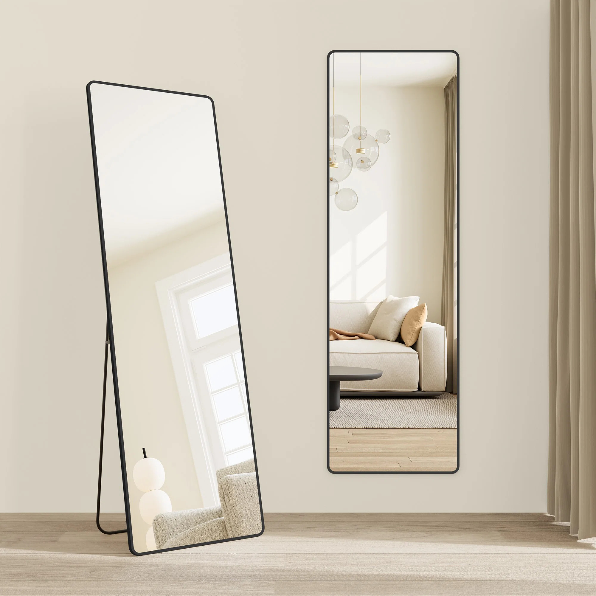 Rectangle Full Body Mirror With Stand | Wayfair North America