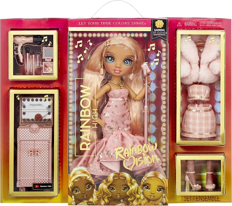 Rainbow High Rainbow Vision Rainbow Divas- Sabrina St. Cloud (Rose-Quartz Pink) Posable Fashion D... | Amazon (US)
